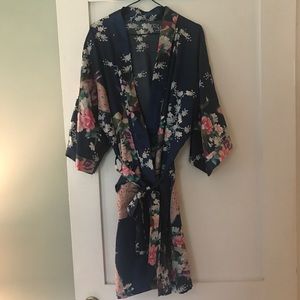 Satin Peacock Robe